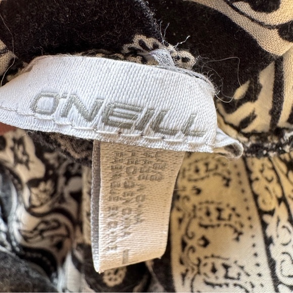 O'Neill Casty Maxi Dress Ivory Black Boho Beachy Strappy Sz L - Picture 5 of 16